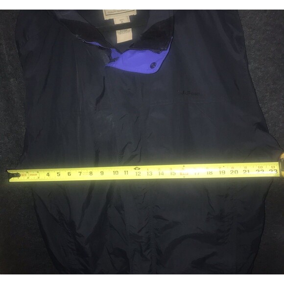 LL BEAN Softshell Raincoat Parka Jacket Men's XL Regular Black Blue‎ 100% Nylon - Picture 7 of 9